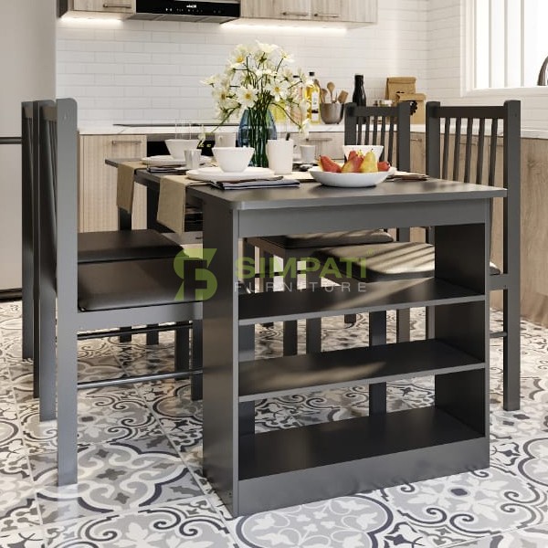 Meja Makan Maryland 4 Kursi Gratis ongkir - Hitam